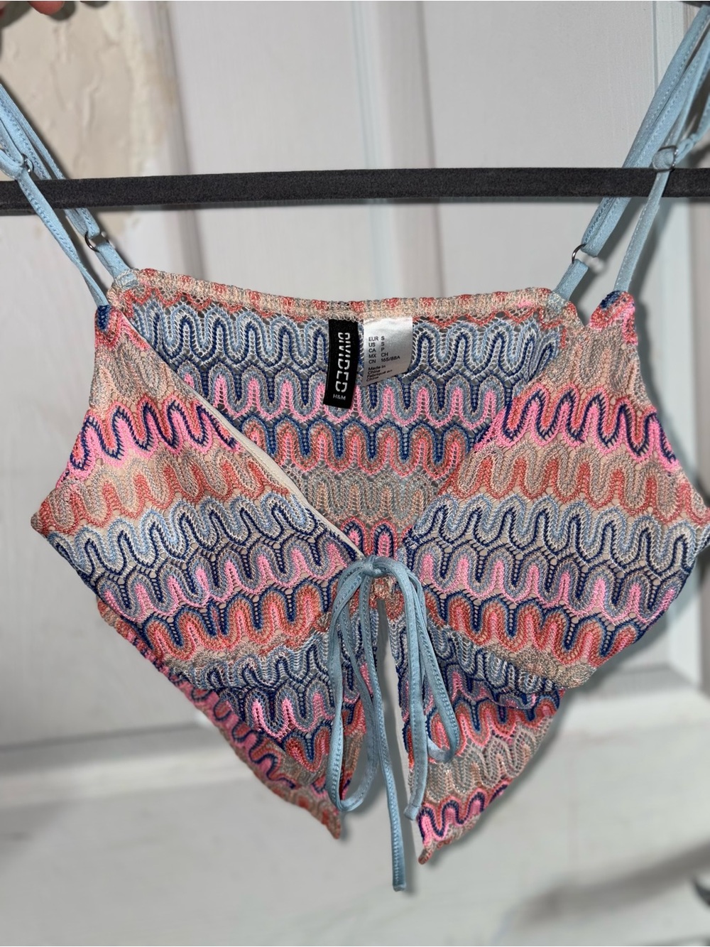 Divided Cropped Knit Tank Top in Pink, Blue, Peach